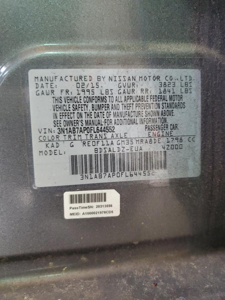 3N1AB7AP0FL644552 2015 Nissan Sentra S