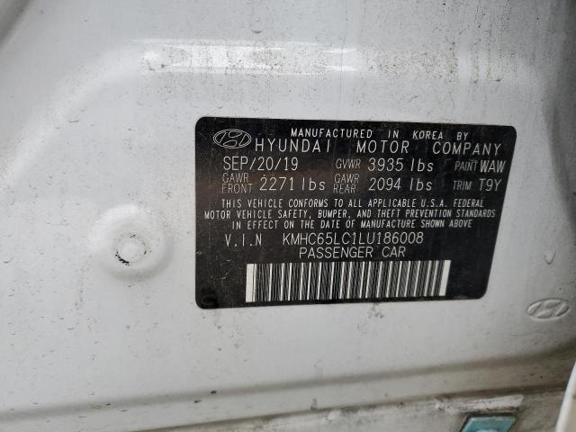 2020 HYUNDAI IONIQ BLUE - KMHC65LC1LU186008