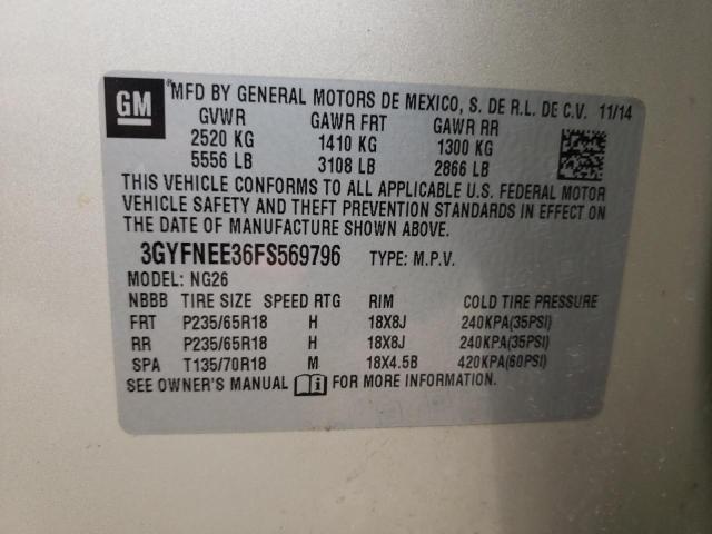 2015 Cadillac Srx Luxury Collection VIN: 3GYFNEE36FS569796 Lot: 51578994