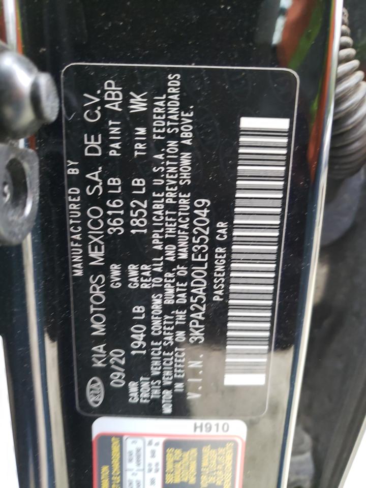 3KPA25AD0LE352049 2020 Kia Rio Lx