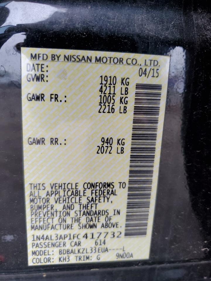 1N4AL3AP1FC417732 2015 Nissan Altima 2.5