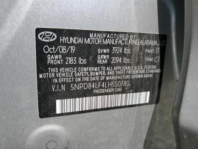 2020 Hyundai Elantra Sel VIN: 5NPD84LF4LH550780 Lot: 49697524