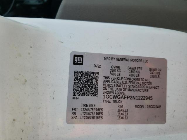 2022 CHEVROLET 2500 1GCWGAFP2N1222945