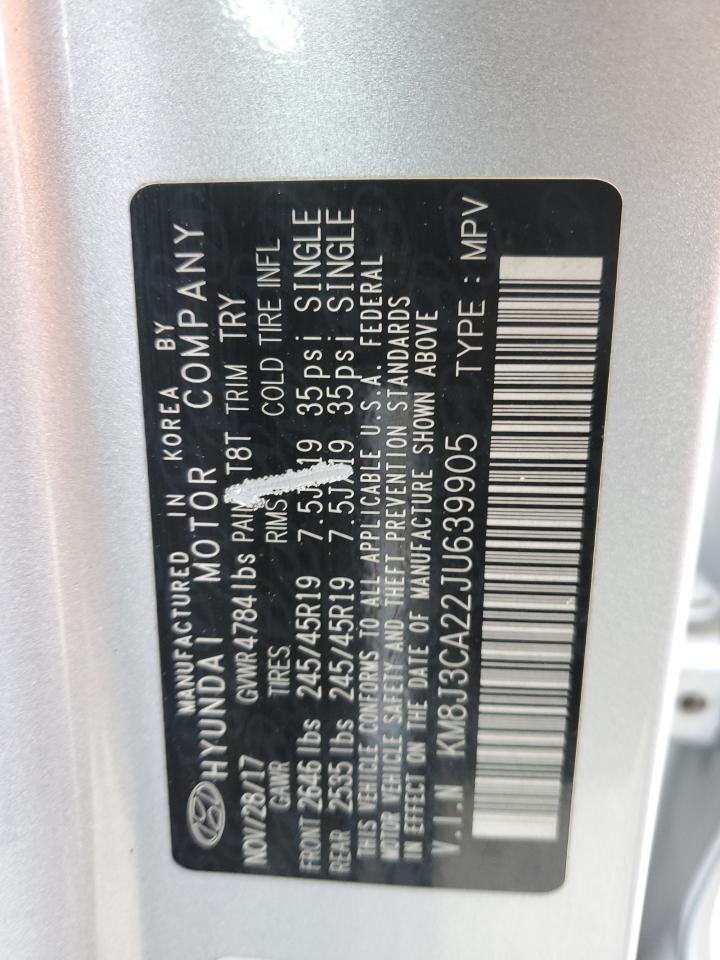 KM8J3CA22JU639905 2018 Hyundai Tucson Value