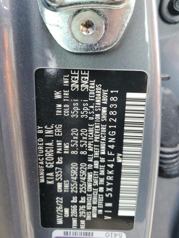 2022 Kia Sorento Sx VIN: 5XYRK4LF4NG128381 Lot: 51801754