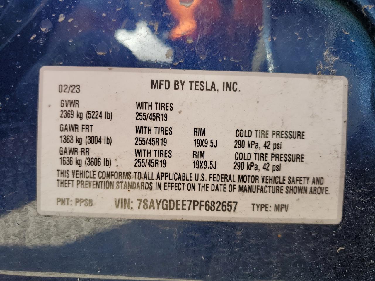 7SAYGDEE7PF682657 2023 Tesla Model Y