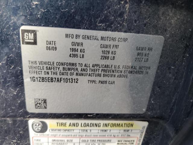 2010 Chevrolet Malibu Ls VIN: 1G1ZB5EB7AF101312 Lot: 43128994