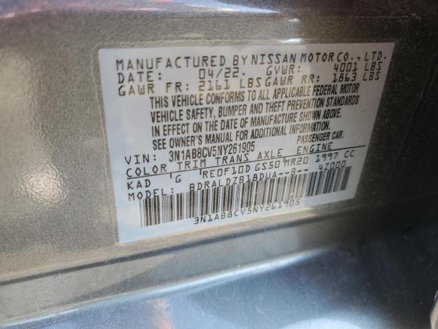 2022 Nissan Sentra Sv VIN: 3N1AB8CV5NY261905 Lot: 52718254