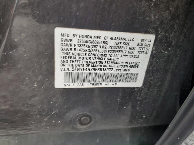 5FNYF4H29FB018022 2015 Honda Pilot Lx