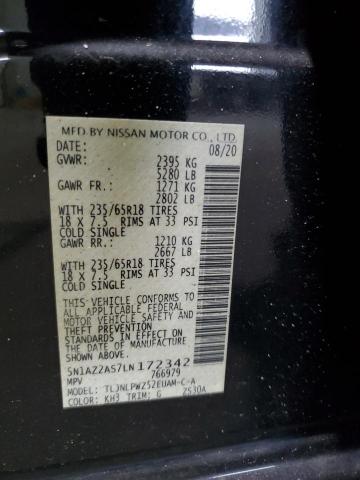 2020 Nissan Murano S VIN: 5N1AZ2AS7LN172342 Lot: 51201184