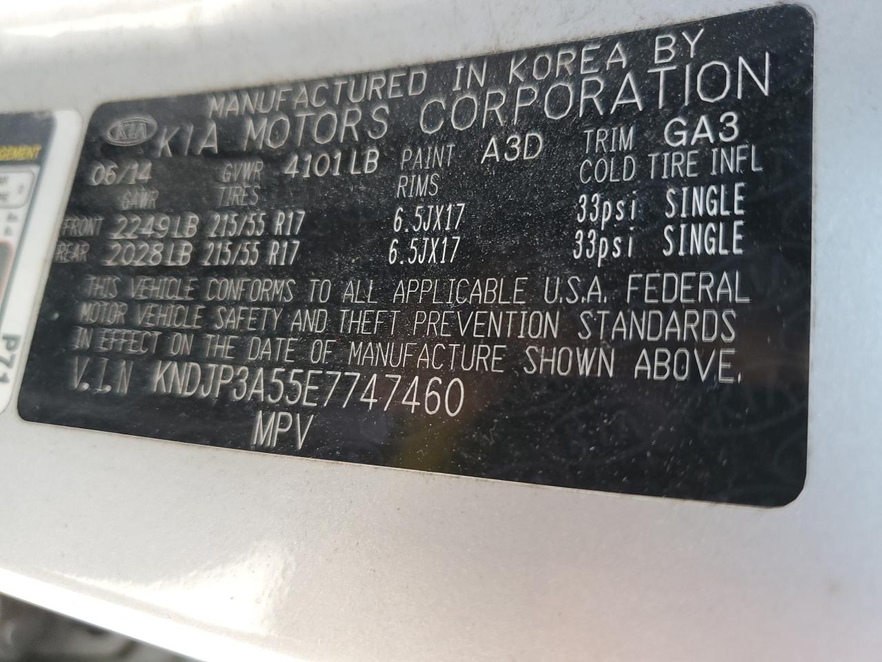 KNDJP3A55E7747460 2014 Kia Soul +