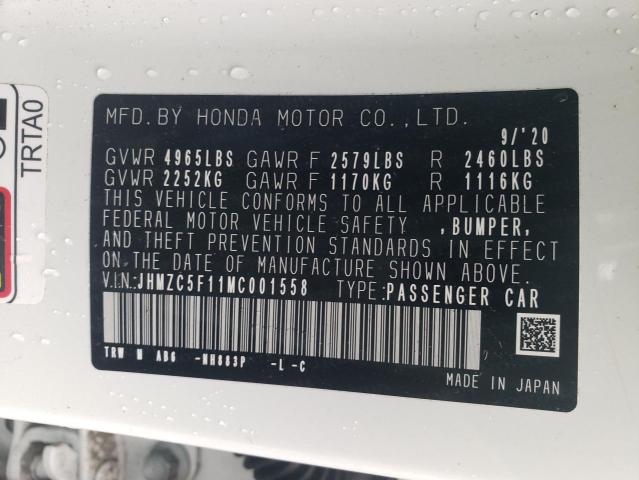 2021 HONDA CLARITY - JHMZC5F11MC001558