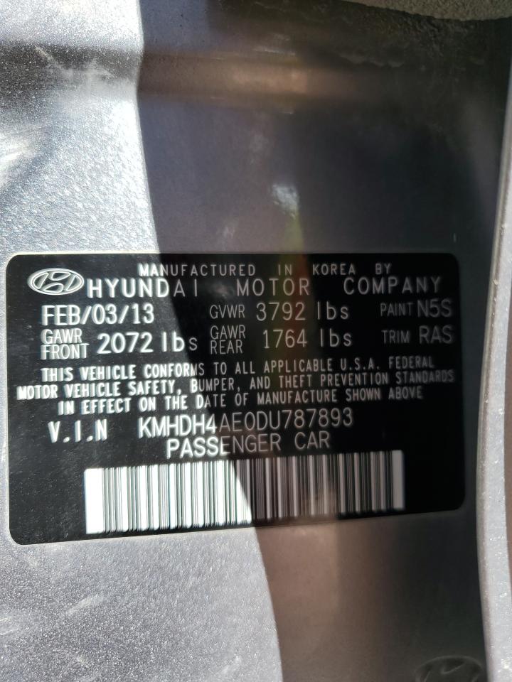 KMHDH4AE0DU787893 2013 Hyundai Elantra Gls