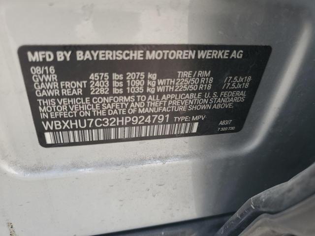 2017 BMW X1 Sdrive28I VIN: WBXHU7C32HP924791 Lot: 48882354