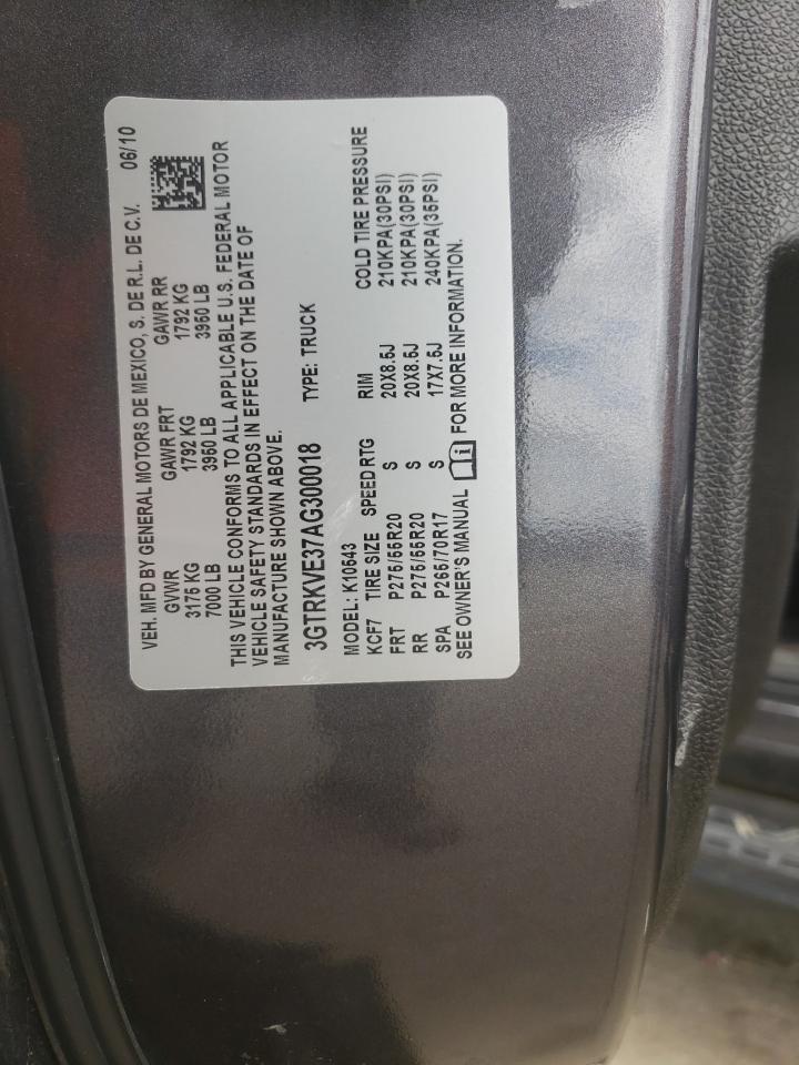 3GTRKVE37AG300018 2010 GMC Sierra K1500 Sle
