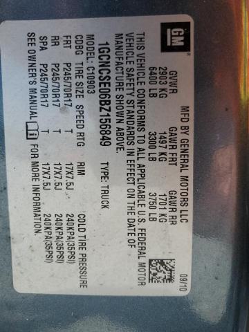 2011 Chevrolet Silverado C1500 Lt VIN: 1GCNCSE06BZ156849 Lot: 51077824