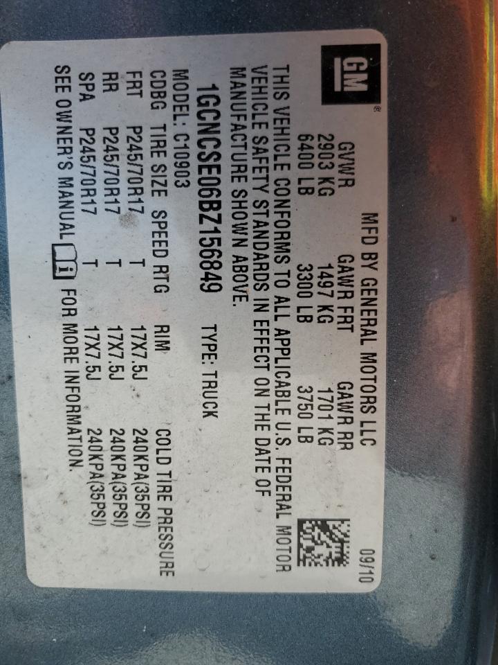 1GCNCSE06BZ156849 2011 Chevrolet Silverado C1500 Lt