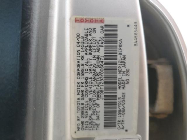 2000 Toyota Echo VIN: JTDBT1233Y0066471 Lot: 48633054