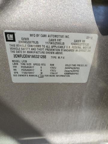 2CNFLCEW1A6321288 | 2010 Chevrolet equinox ls