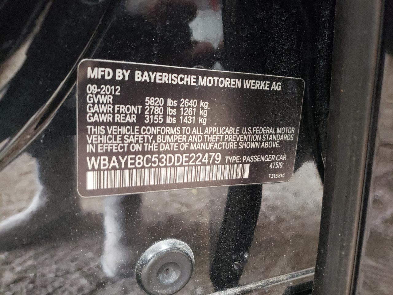 WBAYE8C53DDE22479 2013 BMW 750 Li