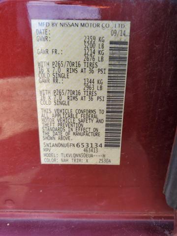 2015 NISSAN XTERRA X 5N1AN0NU6FN653134