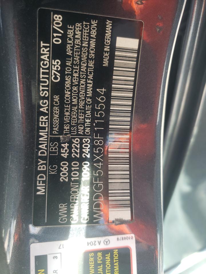 WDDGF54X58F115564 2008 Mercedes-Benz C 300