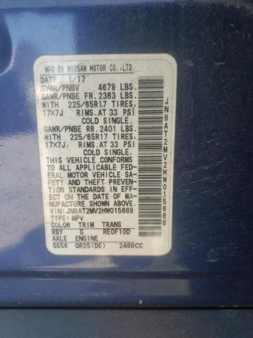 2017 Nissan Rogue S VIN: JN8AT2MV2HW015688 Lot: 52133744