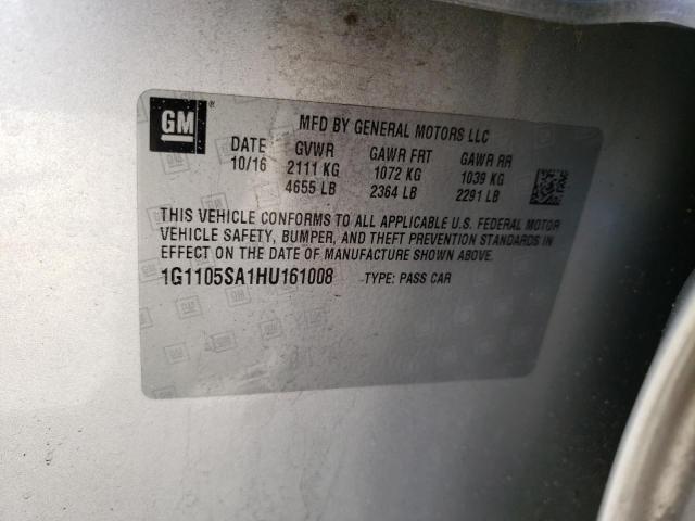 2017 Chevrolet Impala Lt VIN: 1G1105SA1HU161008 Lot: 45519224