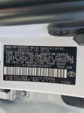 2019 Toyota Camry Xse VIN: 4T1B61HK7KU276377 Lot: 50819184