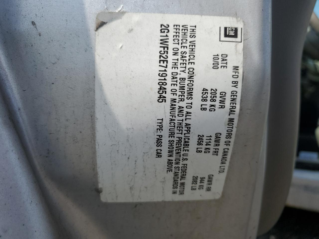 2G1WF52E719184545 2001 Chevrolet Impala