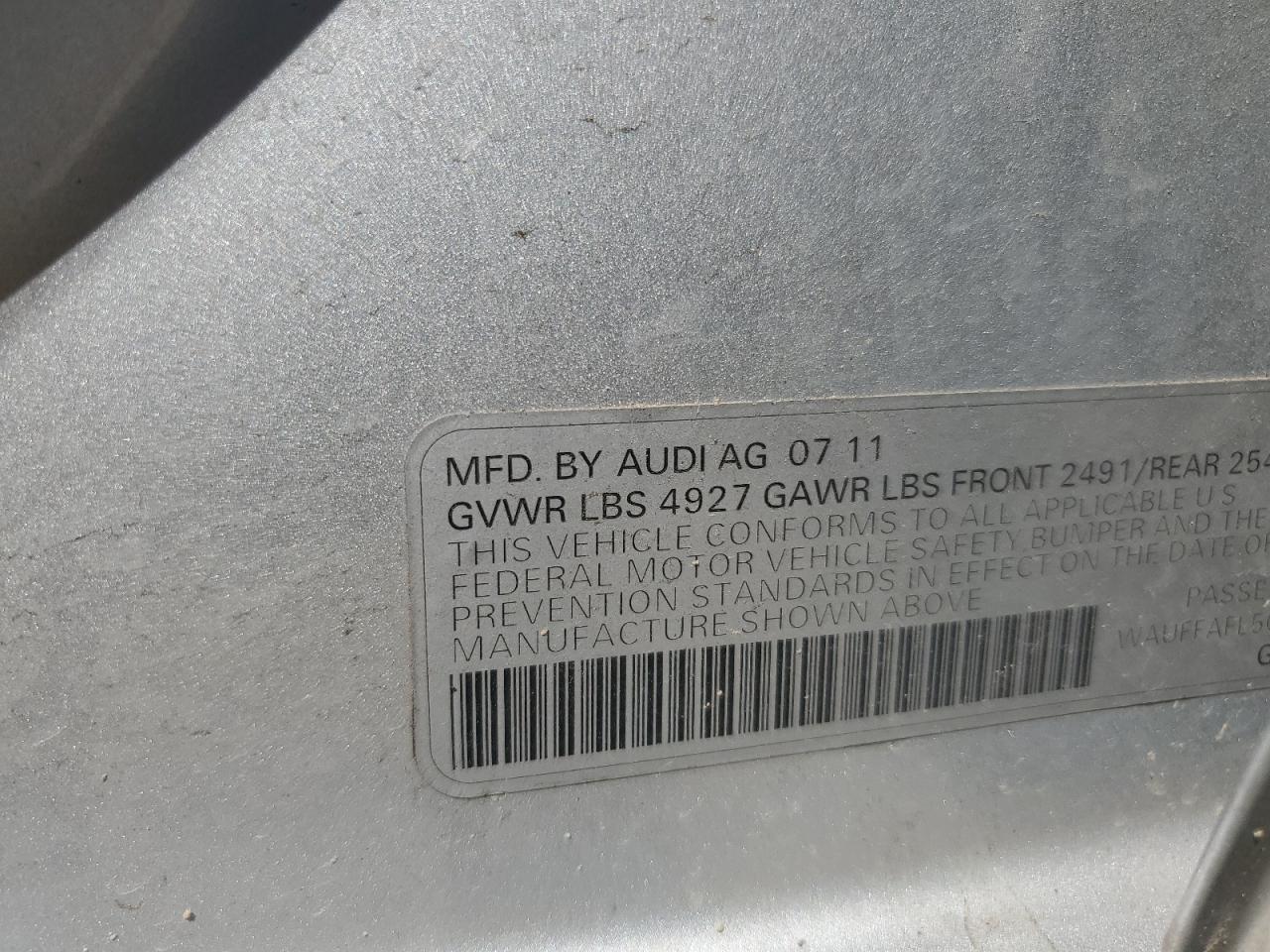 WAUFFAFL5CN005182 2012 Audi A4 Premium Plus
