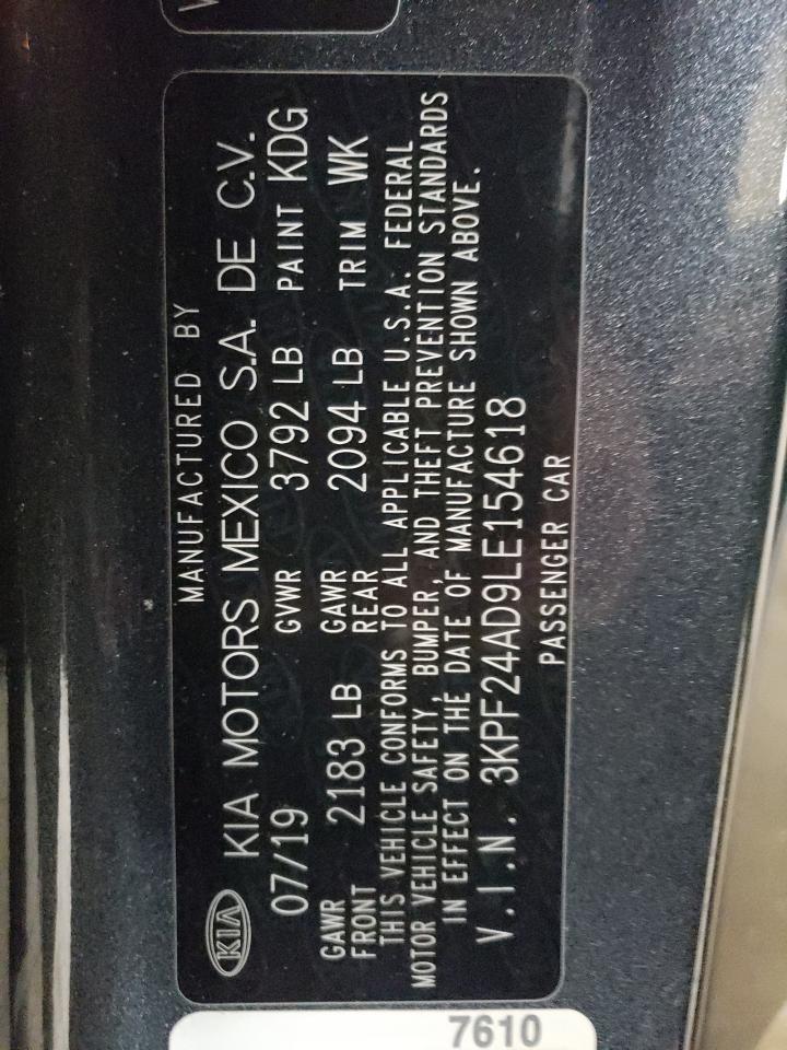 3KPF24AD9LE154618 2020 Kia Forte Fe