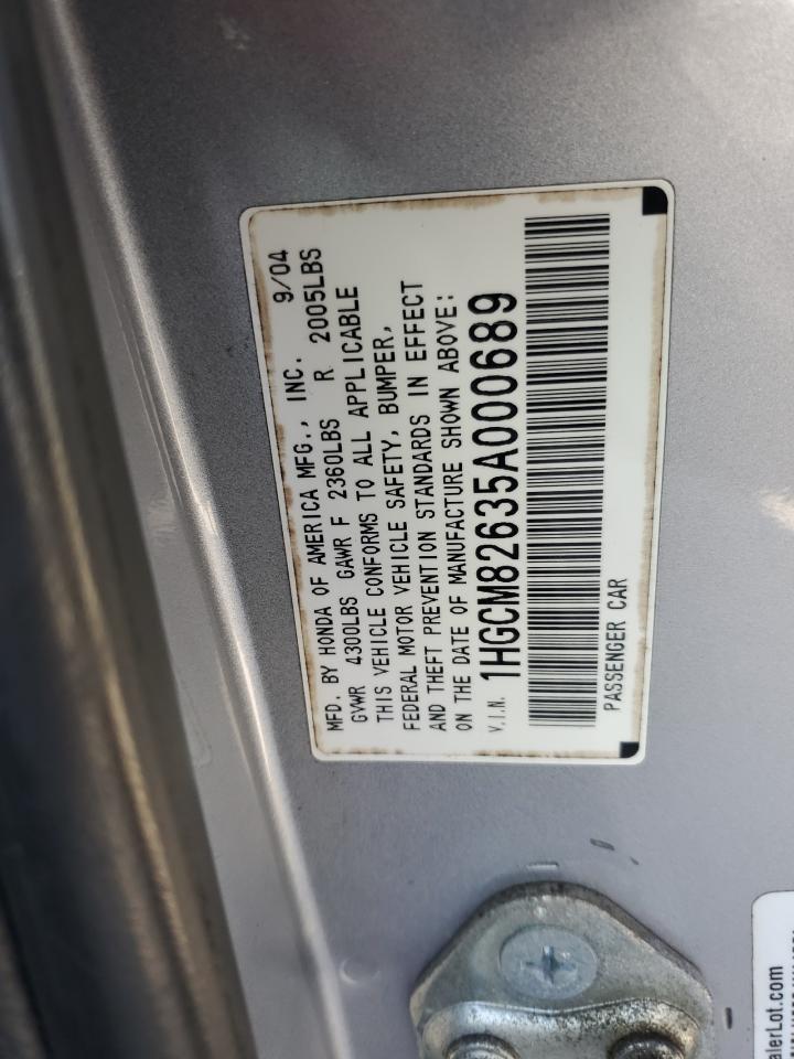 1HGCM82635A000689 2005 Honda Accord Ex