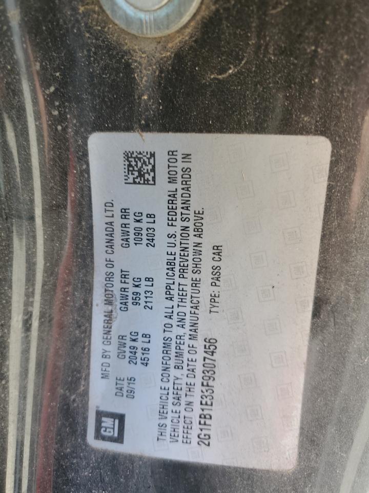 2G1FB1E33F9307456 2015 Chevrolet Camaro Ls