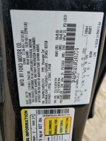 VIN 3FA6P0LU5JR241774 2022 Ford Fusion, Se Hybrid no.12