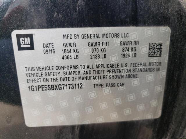 2016 CHEVROLET CRUZE - 1G1PE5SBXG7173112