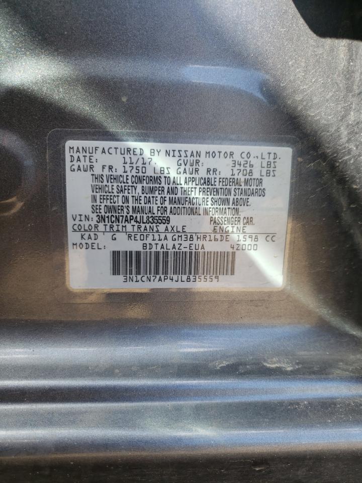 3N1CN7AP4JL835559 2018 Nissan Versa S