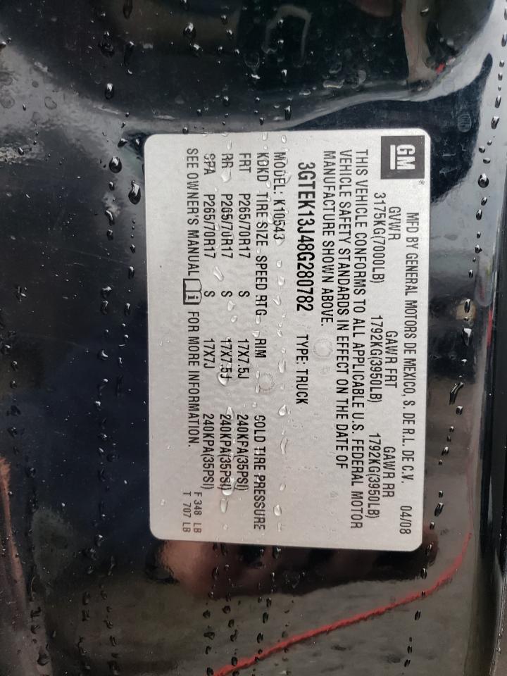3GTEK13J48G280782 2008 GMC Sierra K1500