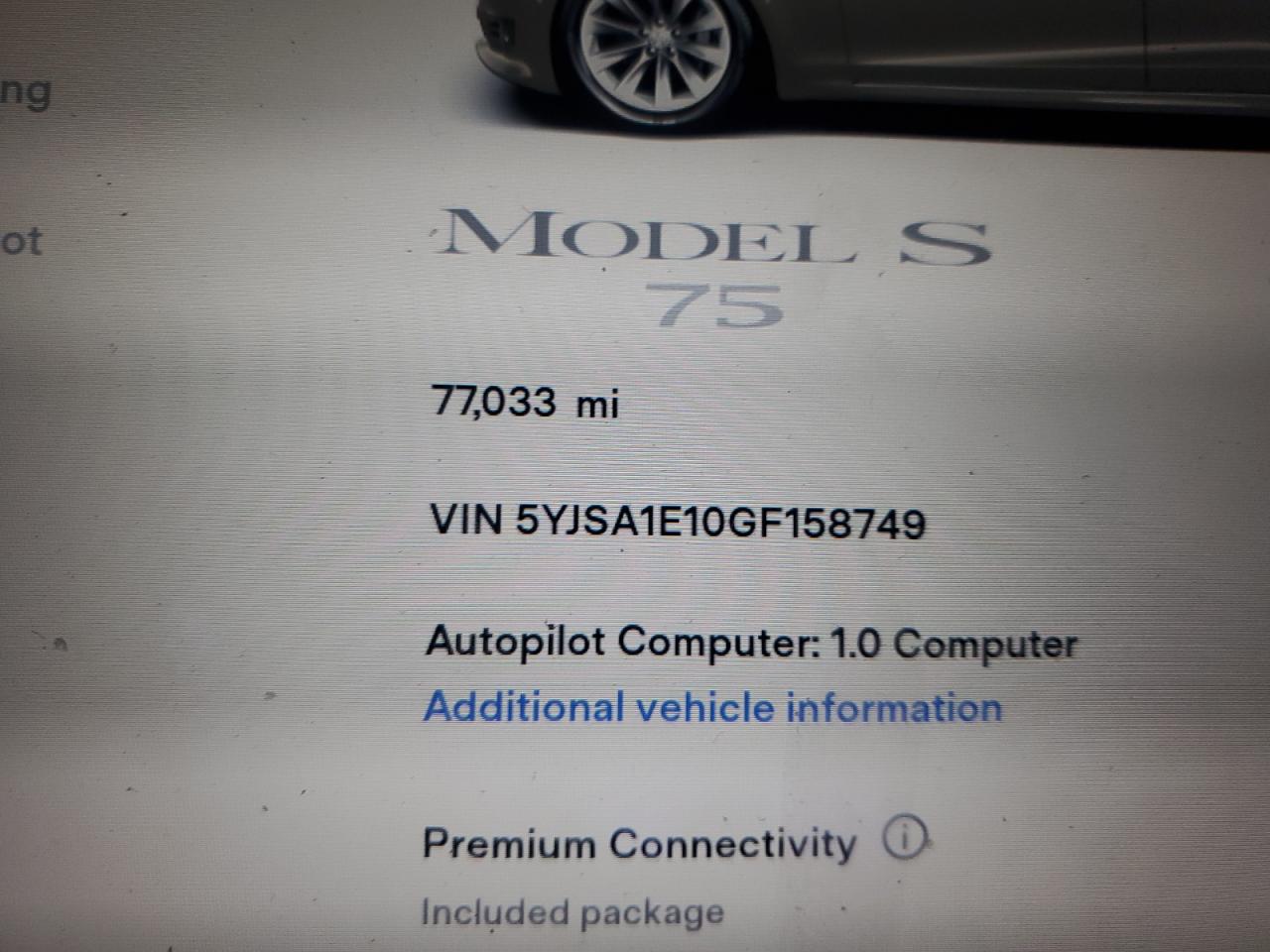 5YJSA1E10GF158749 2016 Tesla Model S