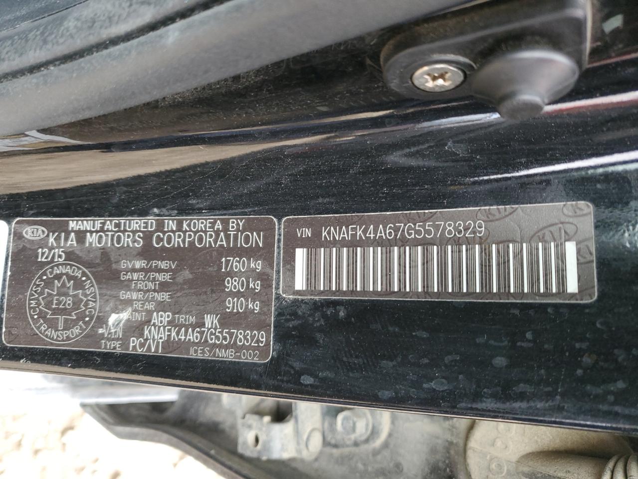 KNAFK4A67G5578329 2016 Kia Forte Lx