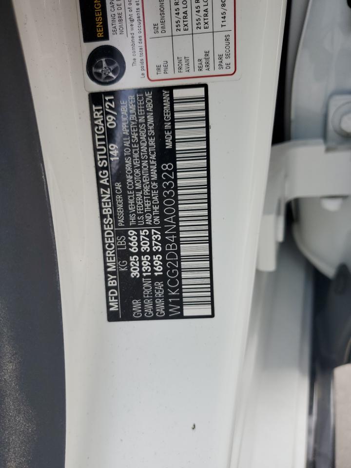 W1KCG2DB4NA003328 2022 Mercedes-Benz Eqs Sedan 450+