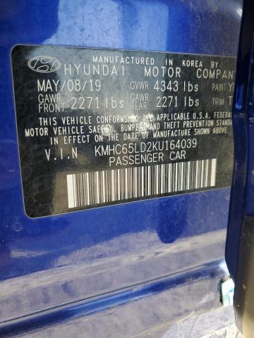 2019 HYUNDAI IONIQ - KMHC65LD2KU164039