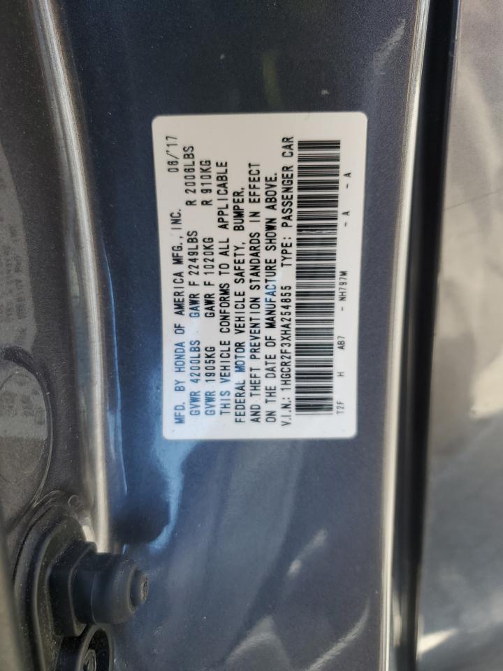 1HGCR2F3XHA254855 2017 Honda Accord Lx