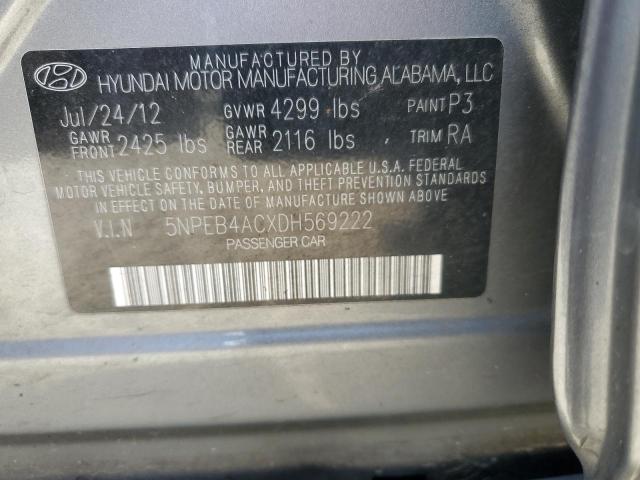2013 Hyundai Sonata Gls VIN: 5NPEB4ACXDH569222 Lot: 49944464