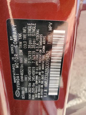 2016 Hyundai Tucson Limited VIN: KM8J33A28GU095452 Lot: 50303414