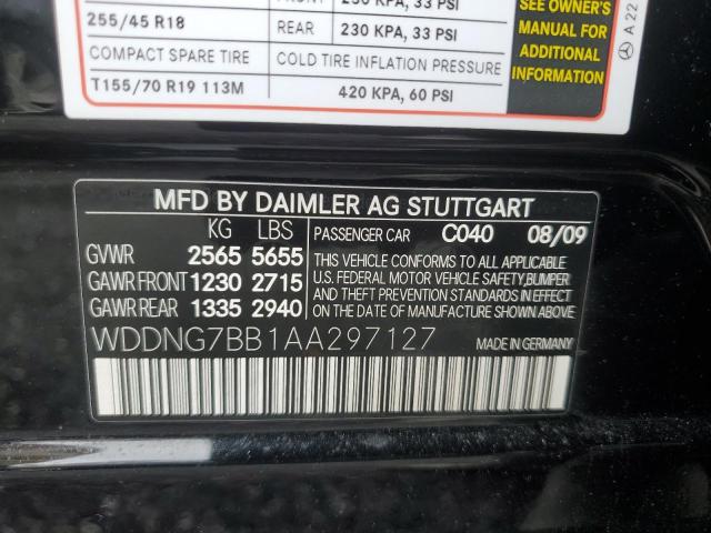 WDDNG7BB1AA297127 2010 Mercedes-Benz S 550