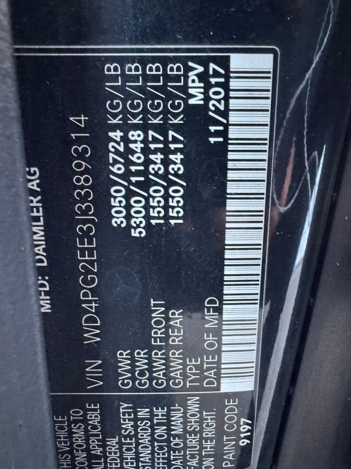 2018 Mercedes-Benz Metris vin: WD4PG2EE3J3389314
