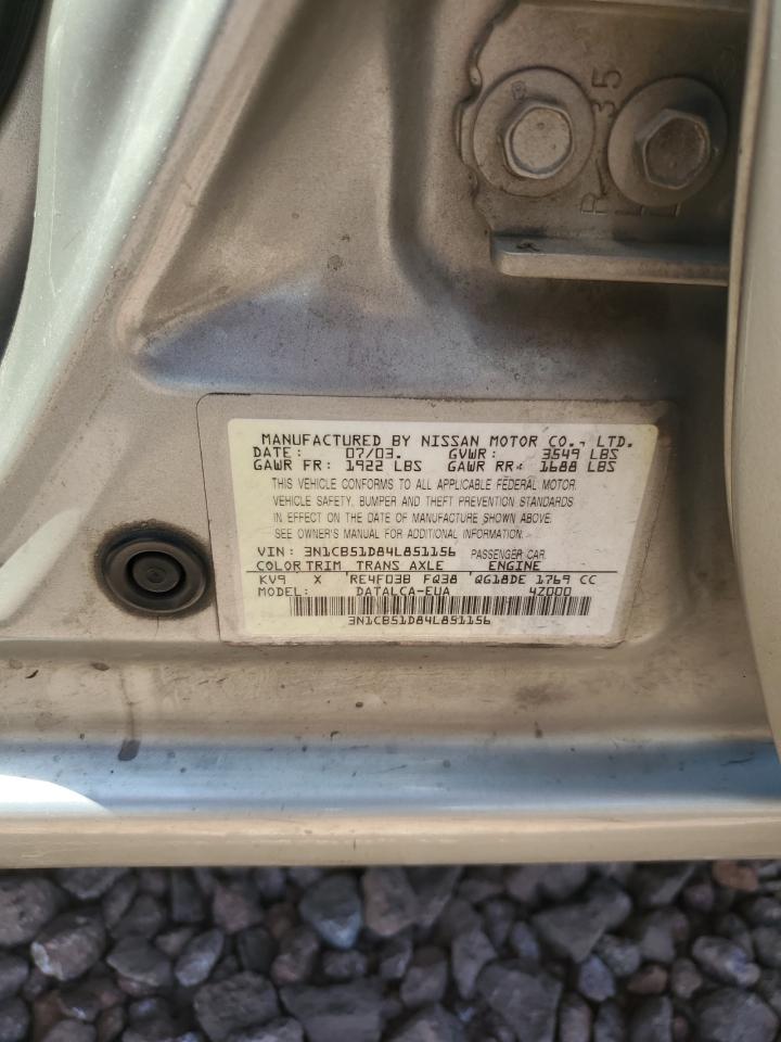 3N1CB51D84L851156 2004 Nissan Sentra 1.8