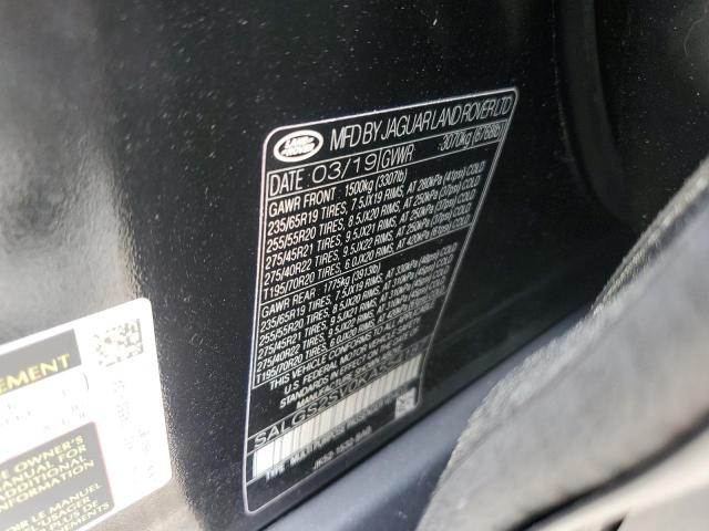 2019 LAND ROVER RANGE ROVE - SALGS2SV0KA554187