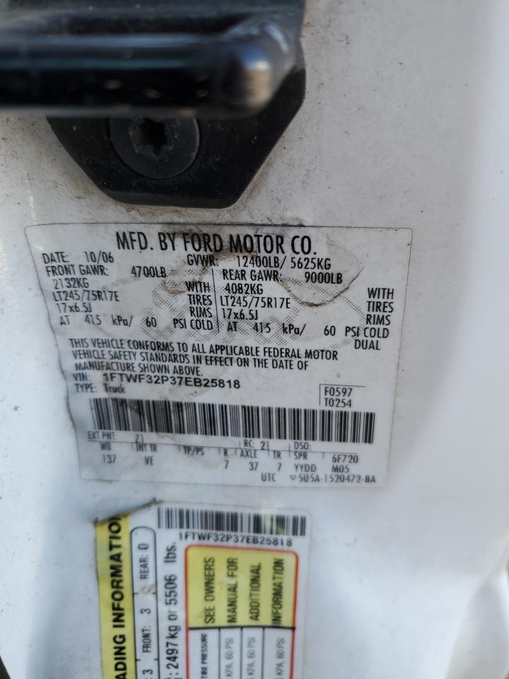 1FTWF32P37EB25818 2007 Ford F350 Super Duty